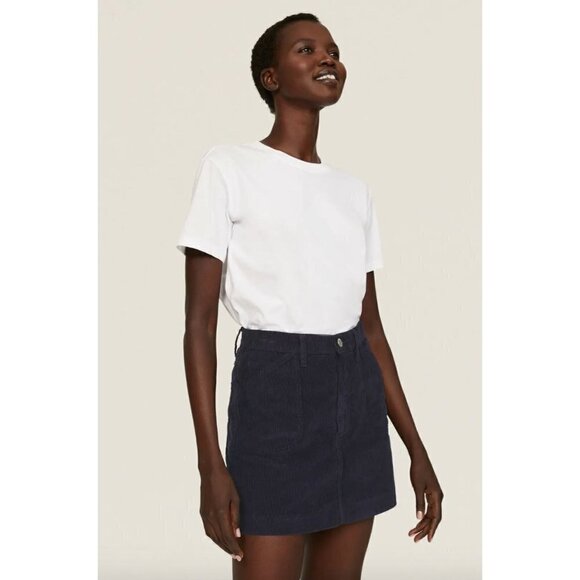 RE/DONE 70s Pocket Mini Corduroy Mini Skirt Blue Womens 28 / Medium - Picture 1 of 12